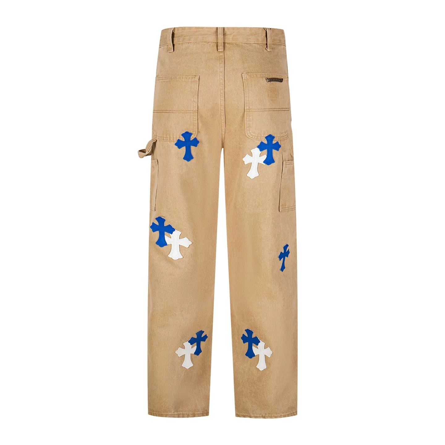P280 Chrome Hearts khaki denim and white and blue multi-leather popular couple jeans are a hot trend this season and are sought after by countless celebrities and fashionistas. The neat details of the cutting process add color to the playful fashion! The neat and meticulous design, and the well-fitting structure is unique. The upper body not only has outstanding recognition, but also looks younger and younger. A style with the ultimate wearing meaning and performance, gorgeous color matching, and the craftsmanship of this style is also extremely extraordinary. After the finished product is washed, it is disassembled and hand-made with sheepskin cross leather and then spliced ​​together to complete. The whole piece has too many craftsmanship to describe. It is decorated with patchwork cross flowers and high-waisted washed jeans! ! Absolutely high-end luxury product, a god-level single product, a super popular product, made with top heavy industry, a must-see magic weapon that can't be missed. Style number: 1827# Size: 30 32 34 36 Color: Khaki